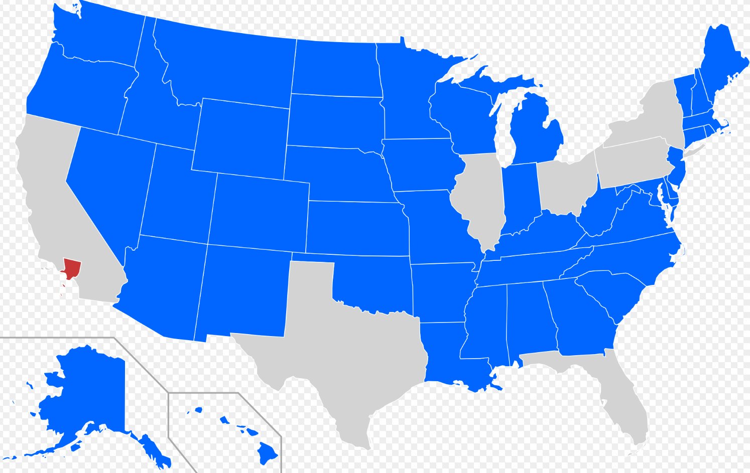 Blue States Mean Smaller Populations Than LA County